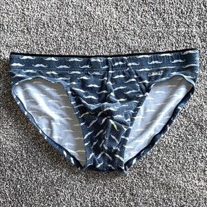 2xist Blue Mustache Pattern Brief